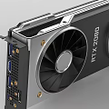 High Performance Computer Graphics Cards Dual Fans RTX 2080 Black And Red Design