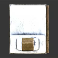 Decorative Stove With White Body Brown Chimney And Wooden Base Design