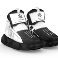 Black And White High Top Sneakers With Star Logo And Chunky Sole