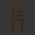 Simple Solid Wooden Chair With Slatted Back And Classic Design For Home Use