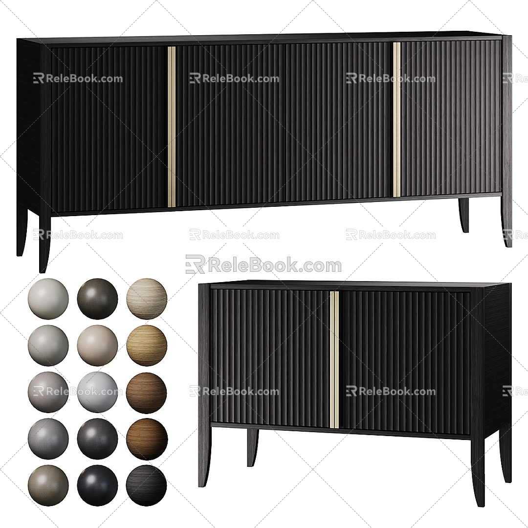 Nordic Simple Light Luxury Sideboard 3d model