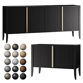 Nordic Simple Light Luxury Sideboard 3d model