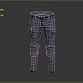 Blue Denim Pants With Brown Belt Knee Patches And Distressed Casual Style