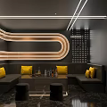 Modern KTV Lounge Interior With Stylish LED Lighting Comfortable Seats And Entertainment Setup