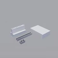 White 3D Furniture Components Including Bench Table And Rectangular Block