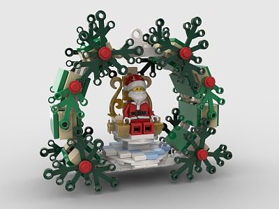 LEGO toy blocks christmas wreath christmas gift christmas decoration 3d model