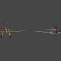Vintage Airplane Showcasing Gray Green Fuselage Red Nose Shark Mouth Paint Star Emblem On Wings