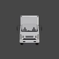 White Box Truck With Flat Roof Side Panels And Black Wheels