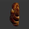 Fluffy Freshly Baked Golden Braided Bread With Toasted Sesame Seeds