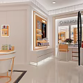 Elegant Modern Beauty Specialty Store Interior With Display Shelves Mirrors And Product Counters