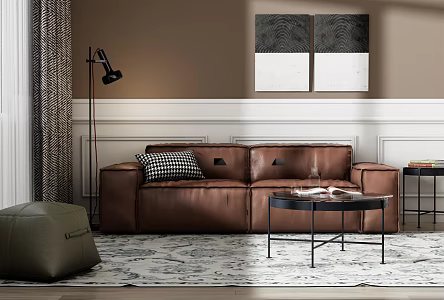 Modern sofa coffee table combination 3d model