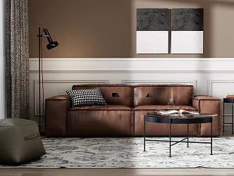 Modern sofa coffee table combination 3d model