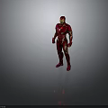 Red And Gold Iron Man Armor With Glowing Arc Reactor And Sleek Design