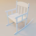White Wooden Rocking Chair With Simple Design And Comfortable Seat For Indoor Relaxation