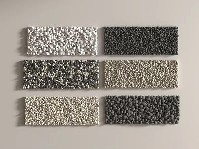 Stone Wood Samples With Various Textures And Colors Neatly Arranged On Light Gray Background 3d model
