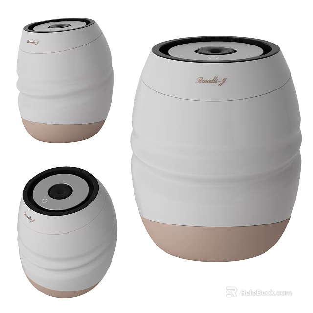 Sharky Everyday Electrical Appliances With White Design Beige Base And Black Top Cover 3d model 