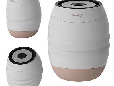 Sharky Everyday Electrical Appliances With White Design Beige Base And Black Top Cover 3d model