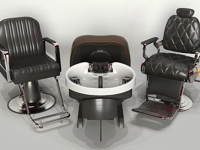 Comfortable Leather Massage Chairs With Striped And Diamond Design Features 3d model