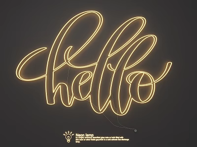 Artistic Hello Neon Light Decorative Lighting Fixture for Modern Home Decor 3d model