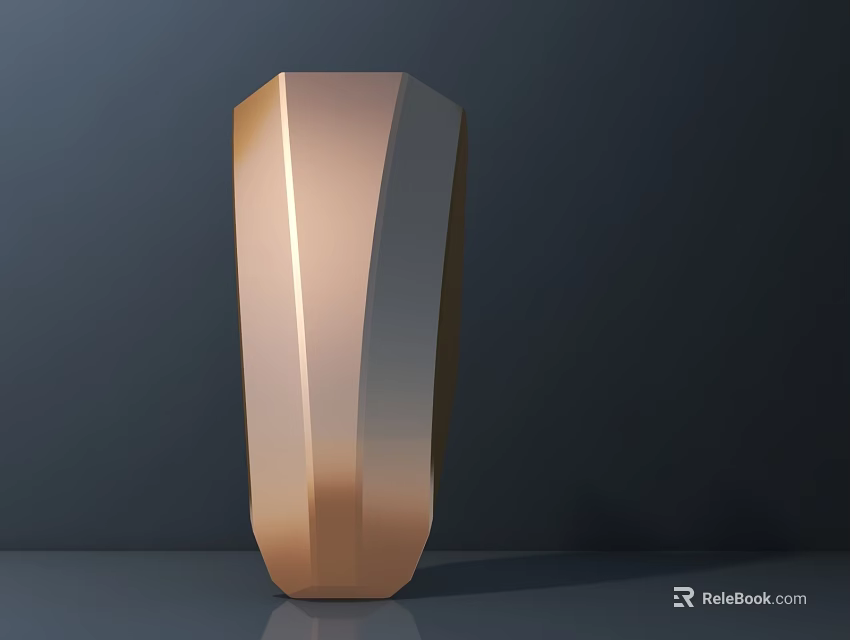 Golden Geometric Modern Table Lamp With Sleek Design In Dark Background 3d model 