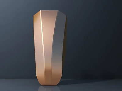 Golden Geometric Modern Table Lamp With Sleek Design In Dark Background 3d model