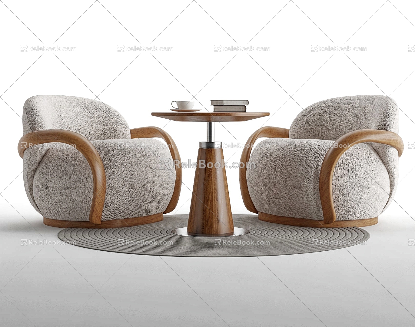 New Chinese Style Casual Table and Chair Combination Coffee Table and Chair Negotiation Table and Chair Reception Table and Chair Signing Table and Chair 3d model