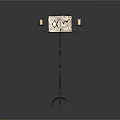 Musical Instruments Music Stand with Sheet Music and Candles on Metal Frame