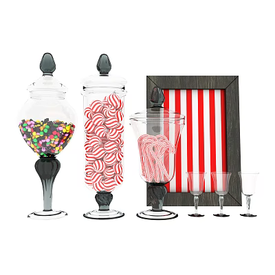 Modern Candy Candy Christmas Decorative Ornaments Glassware Blood Snacks 3d model