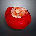 Red Fruit Showing White Mold Growth On Decayed Surface As Household Item