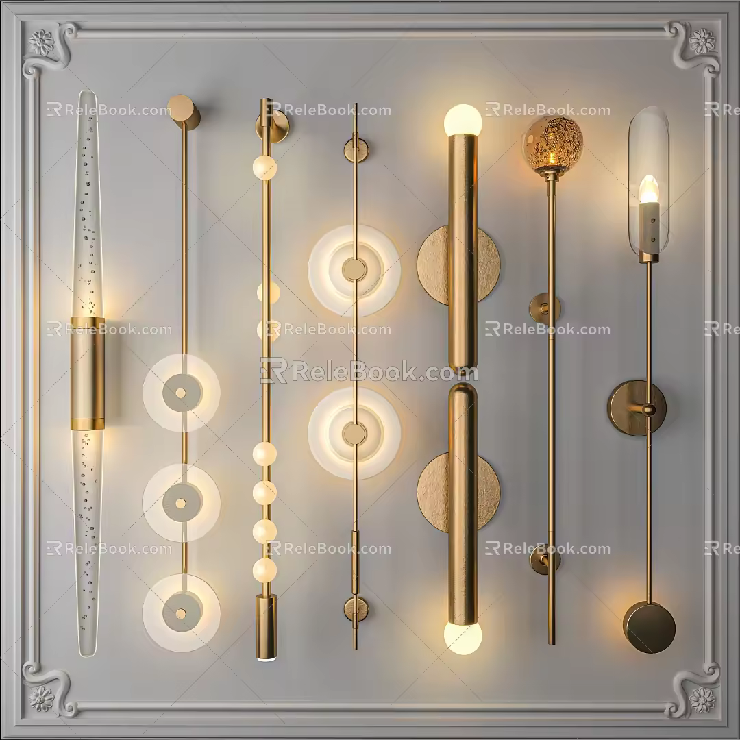 Simple wall lamp 3d model