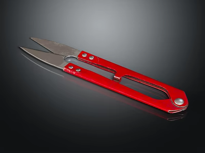High Quality Red Handle Metal Scissors For Hardware Tools Professional Use 3d model