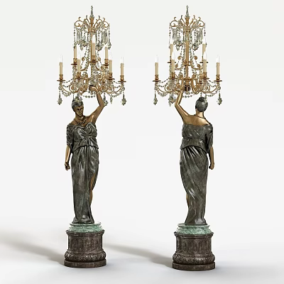 Retro table lamp wall lamp lighting line desktop 3d model