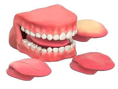 Human Oral Cavity Structure Model Displaying Teeth Tongue And Jaw Details 3d model