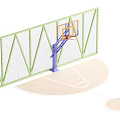Outdoor Basketball Sports Equipment With Protective Mesh And Court Structure