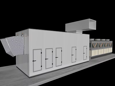 Industrial Drying Equipment With Multiple Doors And Exhaust System For Processing Line 3d model