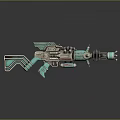 3D Rendered Turquoise Futuristic Gun With Mechanical Barrel And Decorative Stock Design