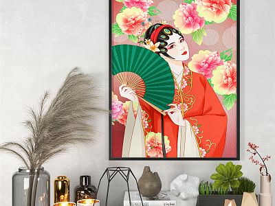 New Chinese figure painting decorative painting model