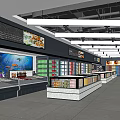 Modern Supermarket Interior With Spacious Aisles Fresh Food Products And Grocery Shelves