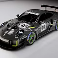 Black Track Style Race Car With Number 10 And Rear Wing Design