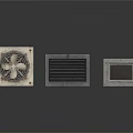 Industrial Metal Ventilation Components With Fan Grille Louvered Vent And Mesh Panel