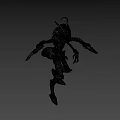 Green Alien Like Fantasy Creature Game Movie Character With Antennae And Claws