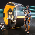 Modern robot technology car figures 3d model