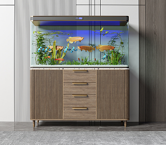 Light Luxury Fish Tank End View Table Entrance Cabinet Table Entrance Table 3d model