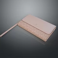 Light Pink Long Wallet Featuring Wrist Strap Embossed Pattern And Brand Logo 3d model