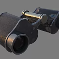 Vintage Metal Binoculars Commercial Equipment With Brass Accents And Retro Design