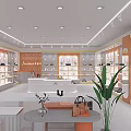 AISERIN Shoe Store Modern Interior With Shoe Shelves Display And Green Plants