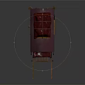 Vintage Wooden Carriage With Purple Canopy Seats Four Wheels Windows And Hitch