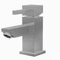 Sleek Modern Stainless Steel Faucet With Square Handle And Single Spout Design