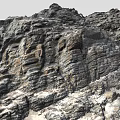 Detailed Natural Rock Formation With Rough Textured Surface And Mountainous Geological Features