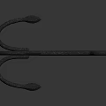 Unique Black Metallic Animal Shaped Decorative Sculpture With Curved Design